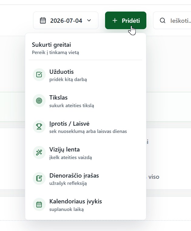 Northday.app - produktyvumo, tikslų, įpročių ir saviugdos sistema